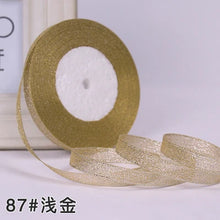 Load image into Gallery viewer, 1/4&quot; (6mm) 25yards Gold Silver Metallic Glitter Ribbons For DIY Crafts Sewing Fabric Christmas Party Wedding Supplies Gift Wrap