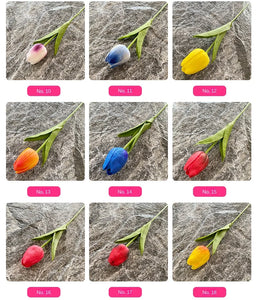 5PCS 32CM Soft Adhesive Tulip Artificial Flower Home Model Room Decoration Tulip Wedding Hotel Decoration Flower