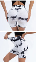 Load image into Gallery viewer, High Waist Butt Lift Shorts Women Seamless Tie Dye Shorts Gym Workout Running High Elastic Fashion Knit Slim Three Point Pants