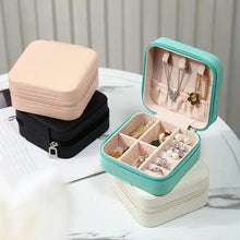 Load image into Gallery viewer, Portable Mini Jewelry Storage Box Travel Organizer Jewelry Case Leather Storage Earrings Necklace Ring Jewelry Organizer Display