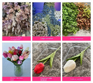 5PCS 32CM Soft Adhesive Tulip Artificial Flower Home Model Room Decoration Tulip Wedding Hotel Decoration Flower