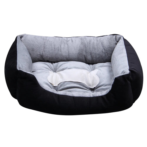 Luxury Washable Pet Dog Puppy Cat Bed Cushion Soft Mat Warmer Basket Color:Black Size:XxS