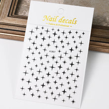 Load image into Gallery viewer, 1pcs 3D Bronzing Gold Love Heart Nail Art Stickers Y2K Holographic Stars Sun Sliders Starlight DIY Decals Manicure Decoration