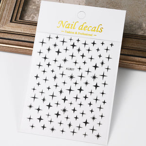 1pcs 3D Bronzing Gold Love Heart Nail Art Stickers Y2K Holographic Stars Sun Sliders Starlight DIY Decals Manicure Decoration
