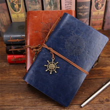 Load image into Gallery viewer, Writing Journal Spiral Notebook Diary Notepad Vintage Nautical Pirate Anchors PU Leather Retro Pendants Note Book Sketchbook