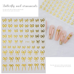 1pcs 3D Bronzing Gold Love Heart Nail Art Stickers Y2K Holographic Stars Sun Sliders Starlight DIY Decals Manicure Decoration