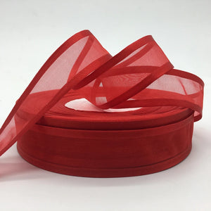 5Yards 1"(25mm) Red Broadside Organza Ribbon Bow Wedding Christmas Party Wrapping Decoration Lace Crafts