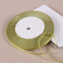Load image into Gallery viewer, 1/4&quot; (6mm) 25yards Gold Silver Metallic Glitter Ribbons For DIY Crafts Sewing Fabric Christmas Party Wedding Supplies Gift Wrap