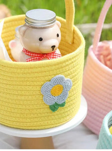 Easter Spring Rattan Storage Picnic Fruit Hanging Woven Basket