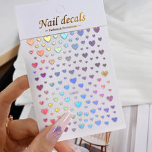 Load image into Gallery viewer, 1pcs 3D Bronzing Gold Love Heart Nail Art Stickers Y2K Holographic Stars Sun Sliders Starlight DIY Decals Manicure Decoration