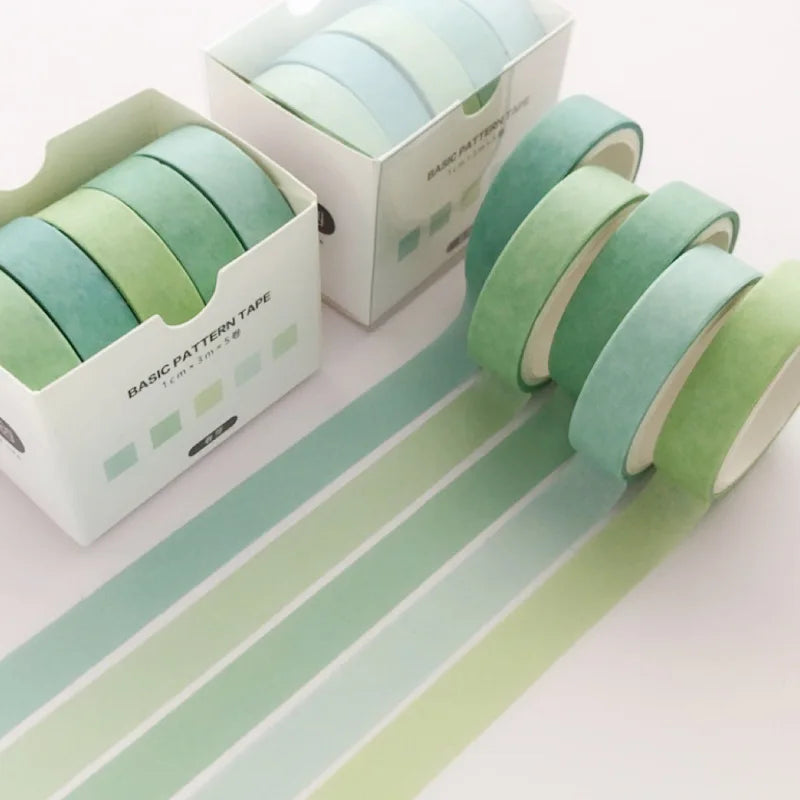 5Pcs Sakura Washi Tape Set Basic Decorative Adhesive Tape Journal Supplies Washitape Stationery Scrapbooking Cute Masking Tape