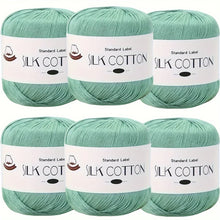 Load image into Gallery viewer, Silk Cotton Yarn - Fine Lace Thread for Crochet, Knitting Sweater,Shawls, Scarves, and DIY Crafts, Soft Durable Yarn 1.76oz/pc