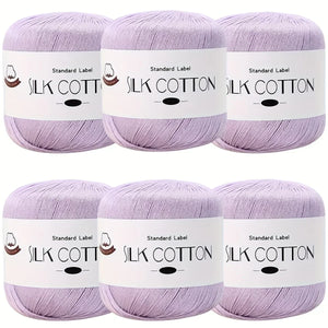 Silk Cotton Yarn - Fine Lace Thread for Crochet, Knitting Sweater,Shawls, Scarves, and DIY Crafts, Soft Durable Yarn 1.76oz/pc