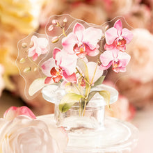 Load image into Gallery viewer, 20 Pcs PET Pink flowers Stickers Transparent Deco Decals For Scrapbooking Stick Labels Junk Journal Supplies