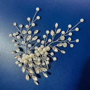 A83 Fashion Wedding Hair Accessories Alloy Leaves Bridal Hair Clips for Women Headpieces Handmade Rhinestone Bride Headdress