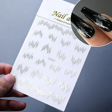 Load image into Gallery viewer, 1pcs 3D Bronzing Gold Love Heart Nail Art Stickers Y2K Holographic Stars Sun Sliders Starlight DIY Decals Manicure Decoration