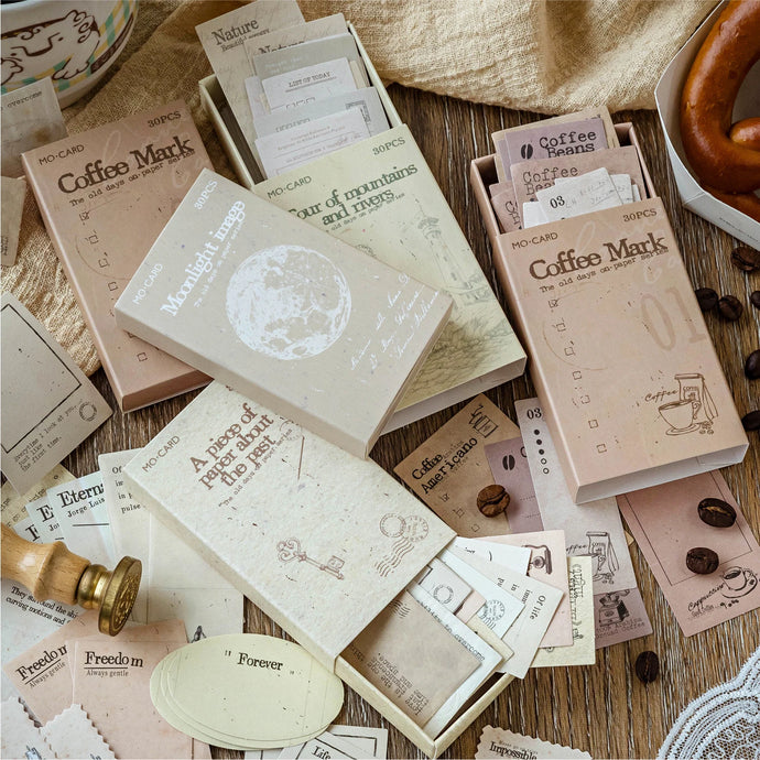 30sheets Vintage Memo Stickers Kraft paper material DIY Scrapbooking Junk Journal Decoration Sticker stationery