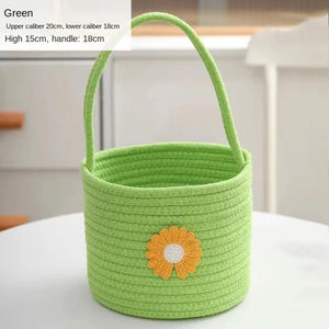 Easter Spring Rattan Storage Picnic Fruit Hanging Woven Basket