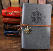 Load image into Gallery viewer, Writing Journal Spiral Notebook Diary Notepad Vintage Nautical Pirate Anchors PU Leather Retro Pendants Note Book Sketchbook