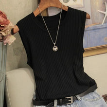 Load image into Gallery viewer, 1pcs Summer New Fashion Knitted Vests O-neck Sleeveless Casual Thin Tops
