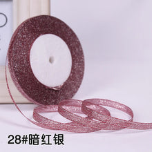 Load image into Gallery viewer, 1/4&quot; (6mm) 25yards Gold Silver Metallic Glitter Ribbons For DIY Crafts Sewing Fabric Christmas Party Wedding Supplies Gift Wrap