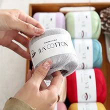 Load image into Gallery viewer, Silk Cotton Yarn - Fine Lace Thread for Crochet, Knitting Sweater,Shawls, Scarves, and DIY Crafts, Soft Durable Yarn 1.76oz/pc