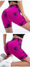 Load image into Gallery viewer, High Waist Butt Lift Shorts Women Seamless Tie Dye Shorts Gym Workout Running High Elastic Fashion Knit Slim Three Point Pants
