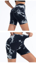Load image into Gallery viewer, High Waist Butt Lift Shorts Women Seamless Tie Dye Shorts Gym Workout Running High Elastic Fashion Knit Slim Three Point Pants