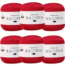 Load image into Gallery viewer, Silk Cotton Yarn - Fine Lace Thread for Crochet, Knitting Sweater,Shawls, Scarves, and DIY Crafts, Soft Durable Yarn 1.76oz/pc