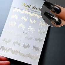 Load image into Gallery viewer, 1pcs 3D Bronzing Gold Love Heart Nail Art Stickers Y2K Holographic Stars Sun Sliders Starlight DIY Decals Manicure Decoration