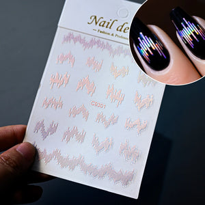 1pcs 3D Bronzing Gold Love Heart Nail Art Stickers Y2K Holographic Stars Sun Sliders Starlight DIY Decals Manicure Decoration