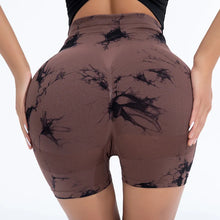 Load image into Gallery viewer, High Waist Butt Lift Shorts Women Seamless Tie Dye Shorts Gym Workout Running High Elastic Fashion Knit Slim Three Point Pants