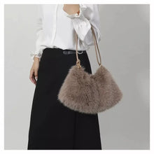 Load image into Gallery viewer, Women&#39;s Autumn and Winter Handbag Imitation Fur Fashion Hundred with Plush Bag Solid Color Large Capacity Zipper Shoulder Bag