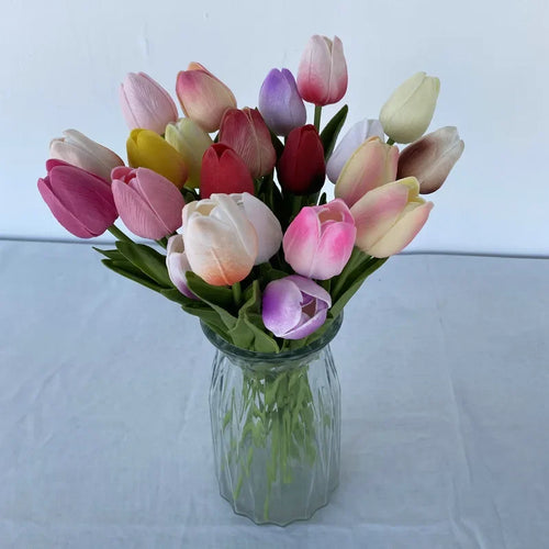 5PCS 32CM Soft Adhesive Tulip Artificial Flower Home Model Room Decoration Tulip Wedding Hotel Decoration Flower