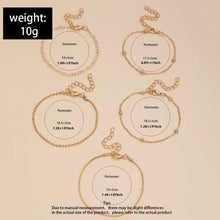 Load image into Gallery viewer, 5pcs/Set Simple Style Thin Chain Bracelet Set Elegant Hand Love Hollow Beaded Chain Bracelet Chain Jewelry Decoration Daily Wear