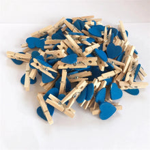 Load image into Gallery viewer, 50pcs/lot Red Heart Love Wooden Clothes Photo Paper Peg Pin Mini Clothespin Postcard Clips Home Wedding Decoration Stationery