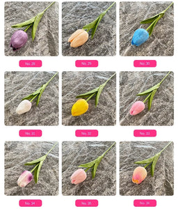 5PCS 32CM Soft Adhesive Tulip Artificial Flower Home Model Room Decoration Tulip Wedding Hotel Decoration Flower