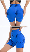 Load image into Gallery viewer, High Waist Butt Lift Shorts Women Seamless Tie Dye Shorts Gym Workout Running High Elastic Fashion Knit Slim Three Point Pants