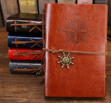 Load image into Gallery viewer, Writing Journal Spiral Notebook Diary Notepad Vintage Nautical Pirate Anchors PU Leather Retro Pendants Note Book Sketchbook