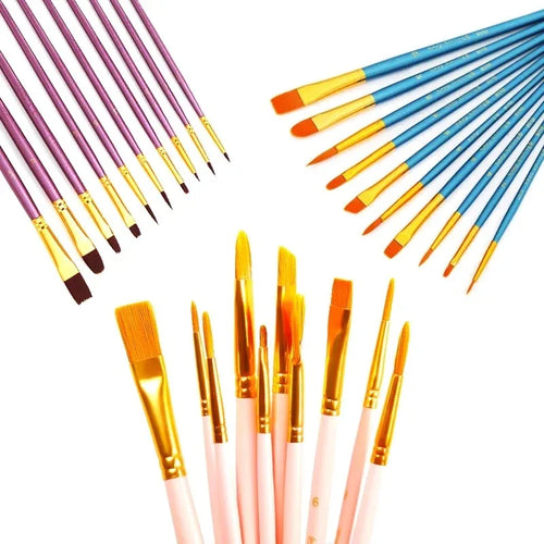 6/10pcs set Nylon Hair Paint Brush Set Drawing Art Supplies