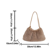 Load image into Gallery viewer, Women&#39;s Autumn and Winter Handbag Imitation Fur Fashion Hundred with Plush Bag Solid Color Large Capacity Zipper Shoulder Bag