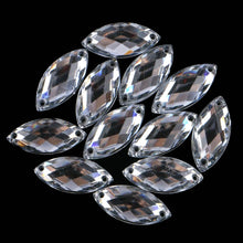 Load image into Gallery viewer, 50pcs Horse Eye/leaf shape Acrylic Strass Flat Back Sew On Diamond Sew-On Beads 2 Holes Clear