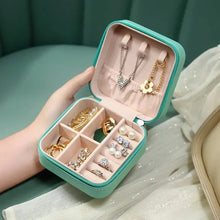 Load image into Gallery viewer, Portable Mini Jewelry Storage Box Travel Organizer Jewelry Case Leather Storage Earrings Necklace Ring Jewelry Organizer Display