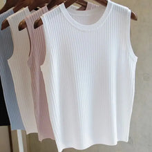 Load image into Gallery viewer, 1pcs Summer New Fashion Knitted Vests O-neck Sleeveless Casual Thin Tops