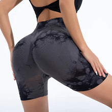 Load image into Gallery viewer, High Waist Butt Lift Shorts Women Seamless Tie Dye Shorts Gym Workout Running High Elastic Fashion Knit Slim Three Point Pants