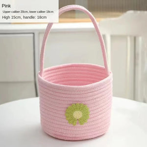 Easter Spring Rattan Storage Picnic Fruit Hanging Woven Basket