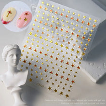 Load image into Gallery viewer, 1pcs 3D Bronzing Gold Love Heart Nail Art Stickers Y2K Holographic Stars Sun Sliders Starlight DIY Decals Manicure Decoration