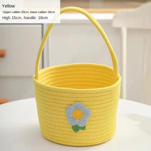 Easter Spring Rattan Storage Picnic Fruit Hanging Woven Basket