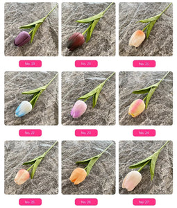 5PCS 32CM Soft Adhesive Tulip Artificial Flower Home Model Room Decoration Tulip Wedding Hotel Decoration Flower