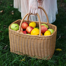 Load image into Gallery viewer, Home Shopping Basket Hand Vegetable Basket Decorative Woven Basket Flower Arrangement Basket Imitating Rattan Picnic Bag